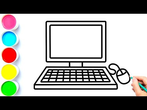 how to Draw a computer | Computer Drawing | Computer | Draw Smart