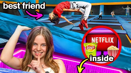 I hid in a secret room at a trampoline park! 🤫