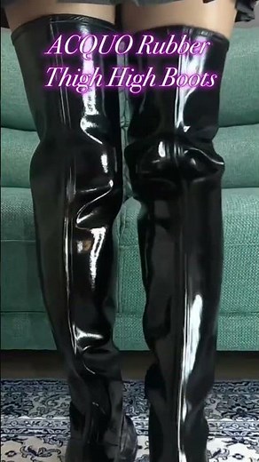 ACQUO Ultra Shiny Rubber Thigh High Boots