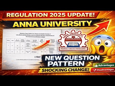 😱 Anna University Regulation 2025 New Question Pattern | Shocking Changes Explained! | Even Semester
