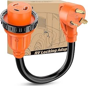 Nilight RV Locking Adapter Cord 30 Amp to 30 Amp Pure Copper Heavy Duty 10 Gauge Wire ETL Listed TT-30P to L5-30R 30M/30F Weatherproof Cord for RV Camper Caravan Van Trailer