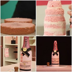 Let's celebrate with this Moet Rose Champagne cake 🍾🥂🍰 | MetDaan Cakes
