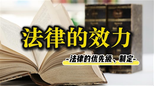 法律的效力～9分钟带你了解法律的优先级和制定过程