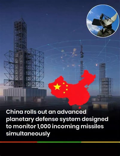 Globlex Code on Instagram: "China has unveiled an advanced planetary defense radar prototype designed to track over 1,000 missiles and space objects at the same time. Using phased-array radar technology combined with AI-driven predictive systems, it can identify potential threats from thousands of kilometers away — including intercontinental missiles and near-Earth asteroids. Developed as a stepping stone toward a future Earth-wide “space shield,” the platform works in coordination with deep-spa