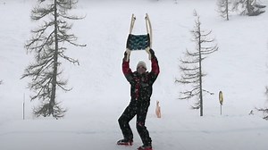 Eddie "The Eagle" Sets Toboggan Jumping World Record