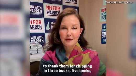 Ashley Judd campaigns for Elizabeth Warren and calls her supporters