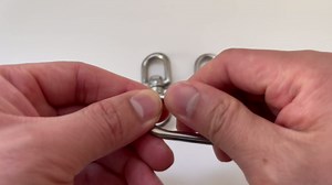 2PCS 304 Stainless Steel M5 Chain Quick Link Oval Locking Carabiner, Key Chain Connector, with 1PC M6 304 Stainless Steel Double Ended Swivel Eye Hook