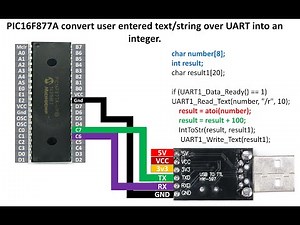 PIC16F877A convert user entered text/string over UART into an integer to perform arithmetics on it.