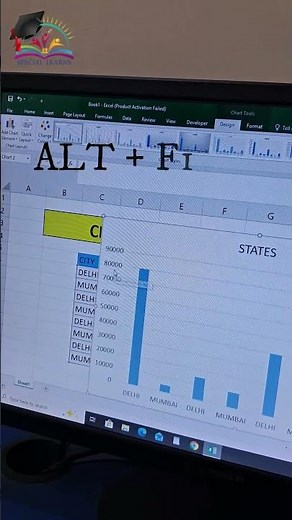 Create Chart in Excel Using Shortcut Key | Excel Chart Shortcut Trick #ExcelChart#ExcelTricks