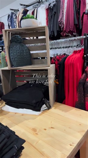 All the coziness on one table. 🥰 Why do you love fall? We love the knit sweaters, gloves, sheep wool lined boots and toques! Antler Sweater featured in this reel: Lost Horizon Hartley sweater: $244 #campbellriver #shoplocal #vancouverislandbc #questshoesandclothing #campbellriverbusiness #clothing #shoes #fall #display #reels #clothingstore | Quest Shoes & Clothing