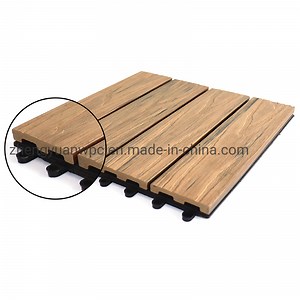 [Hot Item] 3D Wood Grain Garden Patio Terrace WPC Decking Wood Plastic Composite DIY Interlocking Decking Tiles