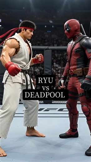 Deadpool vs Ryu #marvel #streetfighter #shorts