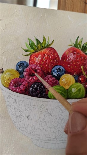 Oil painting process. Berries #art #oilpainting #artiststudio #paibtingprocess