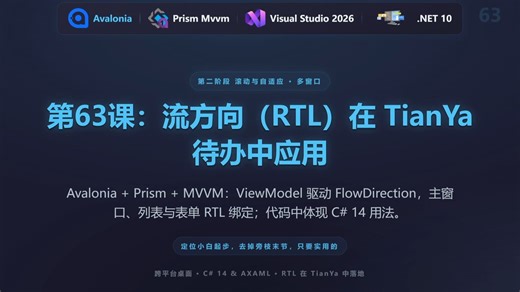 第63课：流方向（RTL）在 TianYa 待办中应用