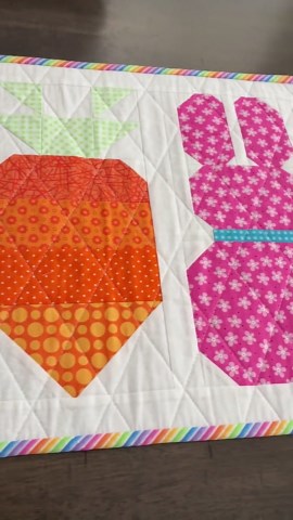 Quilted Easter Table Runner With Bunnies, Tulips, Carrots – Spring Home Decor - Etsy