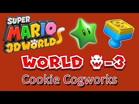 Super Mario 3D World - World Bowser-3: Cookie Cogworks (all collectables)