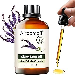 Clary Sage Essential Oil 4 fl oz, 100% Pure Clary Sage Oil with Herbal and Soft Floral Aroma for Diffuser Use, Aromatherapy Suitable for DIY Blends, Everyday Scent Experiences
