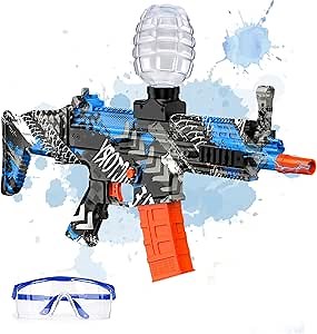 Velance Electric Gel Ball Blaster, Automatic Orby Gun with 30,000 Splatter Beads and Goggles, High Speed Splat Ball Blaster for Shooting Game, Outdoor Yard Activities