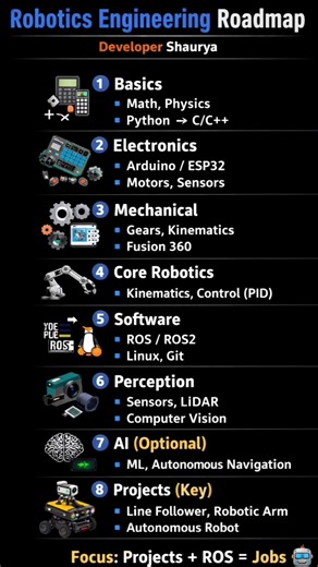 Robotics Engineering Roadmap #coding #programming #robotics