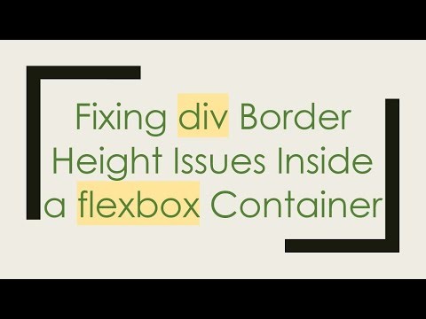 Fixing div Border Height Issues Inside a flexbox Container