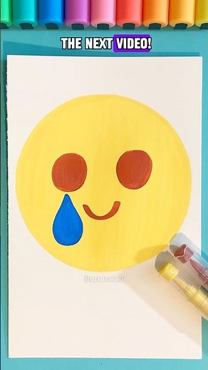How To Draw the Crying Emoji! 🥲💖 Easy Sad Face Art for Kids! #shorts