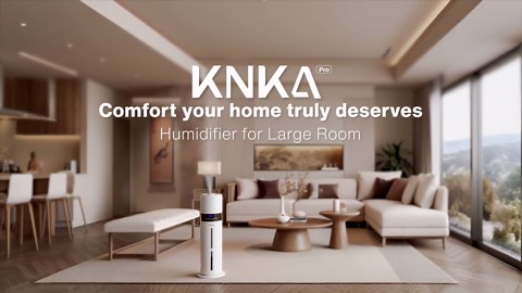 KNKA Pro Humidifier for Home Large Room Bedroom, 9L Humidifiers for Room, Easy Top Fill, Smart Humidity Control & Essential Oil Diffuser, Quiet, Remote Control,White