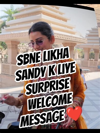 Wlcm surprise msg for sandy❤️#ytshorts #lakhneetvlogs #wedding #neetubisht #lakhneet #youtubeshorts