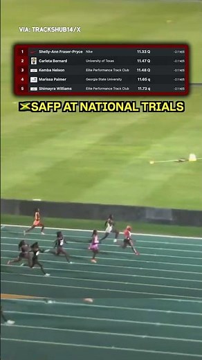 In her final time at Jamaican National Trials, Shelly-Ann Fraser-Pryce wins her 100m prelim