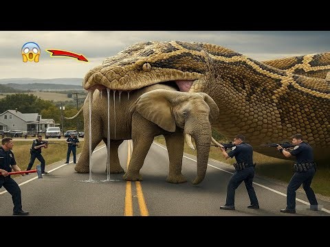 Brave Rescue Team Battles Giant Python to Save Helpless Elephant 🐍🐘