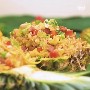Recipe of the Day: Fried Rice Pineapple Boat 🍍 Save the recipe: http://bit.ly/2v4K85Q. | Food Network