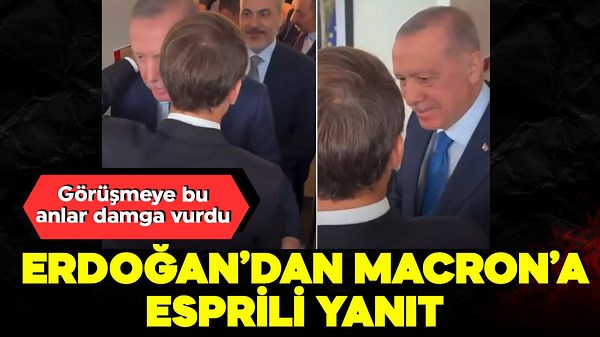 Cumhurbaşkanı Erdoğan ve Macron arasında güldüren diyalog! Görüşmeye bu anlar damga vurdu