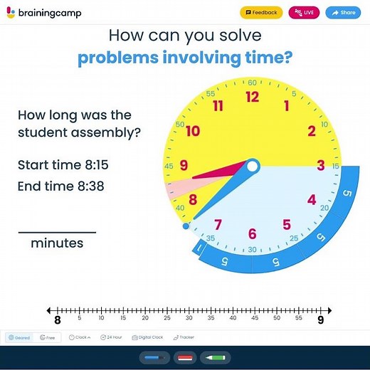 To visualize elapsed time with Clock Manipulative | Brainingcamp
