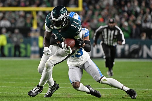 "BS call" "Ceedee did that sh*t": NFL fans rip referees' OPI call against A.J. Brown as Eagles struggle vs Bears