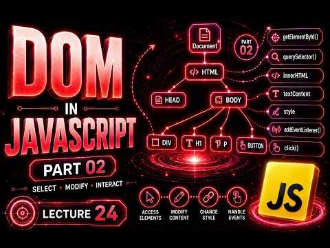 JavaScript DOM Manipulation Tutorial 2026 | innerHTML, innerText, textContent, Parent-Child | Lec 24