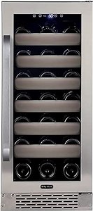 Whynter BWR-331SL Elite 33 Bottle Seamless Door Single Zone, Stainless Steel/Black Built-in Wine Refrigerator