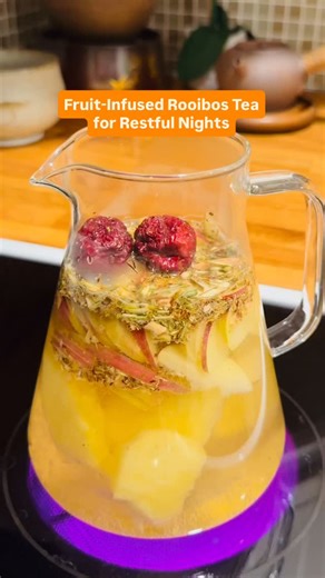 Evening tea, brewed with intention 🌙🍵 This pot of green rooibos tea is gently simmered with fresh pineapple, apple, and jujube—a naturally caffeine-free blend designed for slowing down at the end of your day. 🌿 Green Rooibos contains potassium, magnesium, and zinc, minerals often associated with relaxation and nighttime balance. 🍍 Pineapple adds subtle sweetness and warmth. 🍎 Apple brings a soft, comforting note. 🌰 Jujube has long been enjoyed in evening teas for its calming, grounding qua