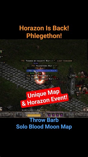 UNIQUE T3 MAP DROP! 🌀 Horazon Event to Phlegethon - PD2 S12: SUFFERING #projectdiablo2 #shorts