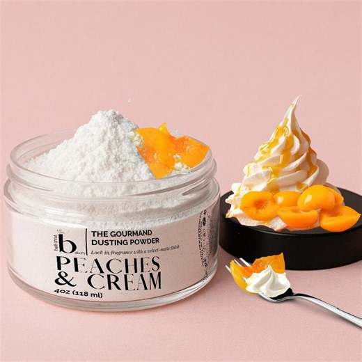 Dusting Powder Peaches and Cream - Vegan Talc Free Scent Layering Body Powder 4oz Jar - Etsy UK