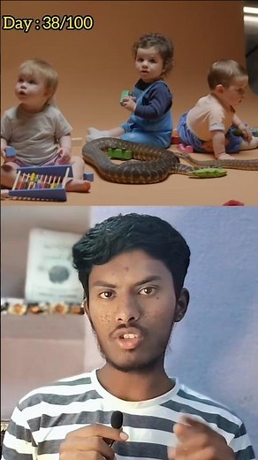 Day (38/100) Baby vs Snake: A Shocking First Encounter #facts #shorts