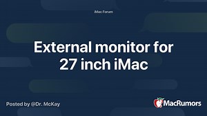 External monitor for 27 inch iMac