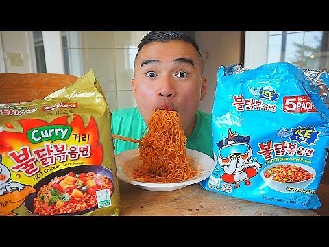 SPICY Icy Cool Type & Curry FIRE HOT NOODLES REVIEW | Mukbang | QT