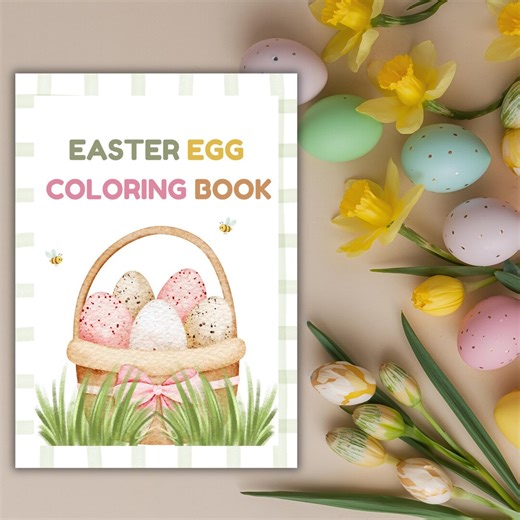 10 Easter Egg Coloring Pages, Printable Book for Kids, Adults, and Family - Etsy