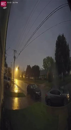Transformer Explodes During Thunderstorm ⚡💥 (Caught on Doorbell) #caughtoncamerascarythings