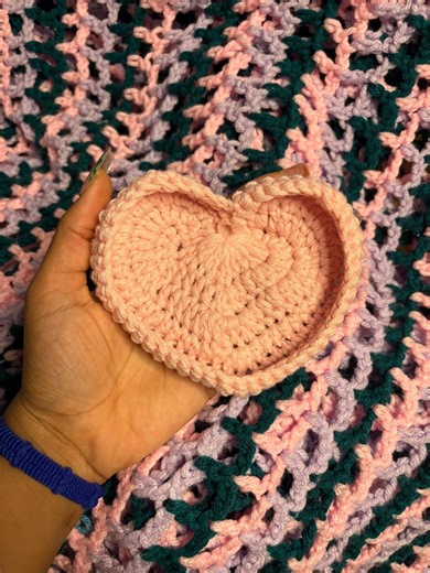 Crochet Heart Trinket Trays - Etsy
