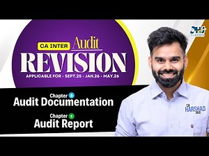 CA Inter Audit | Chapter 6 & 8 Audit Documentation & Audit Report Part 1 Revision by CA Harshad Jaju