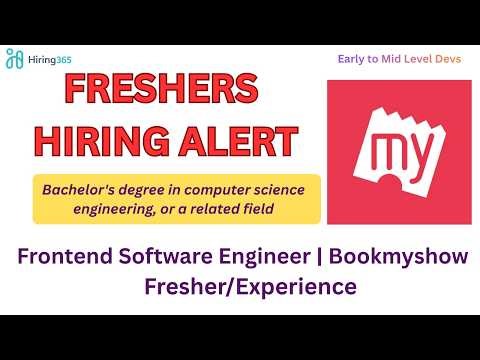 BookMyShow Recruitment 2025 | Frontend Software Engineer | 1-3 Years Exp | Apply Now!