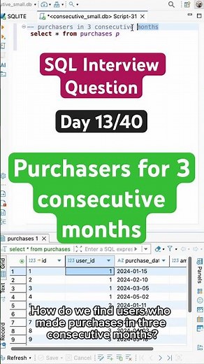 3 consecutive months purchasers #sql Interview Question D13/40