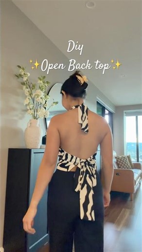 ✂️ DIY I Made This Cute Open Back Top From Scratch!😍 #diy #sewing #sew