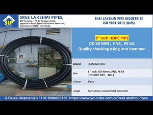 3 Inch HDPE PIPE Quality checking using iron hammer