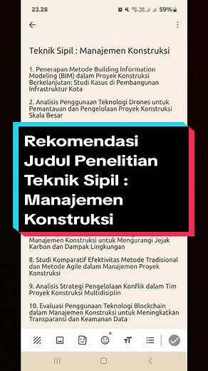 Rekomendasi Judul Penelitian Teknik Sipil: Manajemen Konstruksi